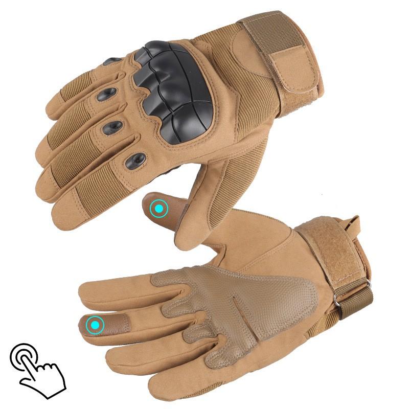 Tactical Cycling Gloves Outdoor Hiking Riding Touchscreen Compatible Anti-Slip Nylon Full Finger Adult Lightweight
