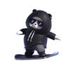Car Interior Decoration Cute Bear Skateboard With Slide Rail Automatic Sliding Decoration Auto Interior Accessories Gift