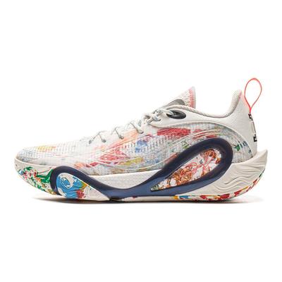 Li Ning DLO1 Амортизация Скользкие Устойчивые к истиранию Упругий захват Низкие Баскетбольные кроссовки Мужские Слоновая кость ABPV009-3