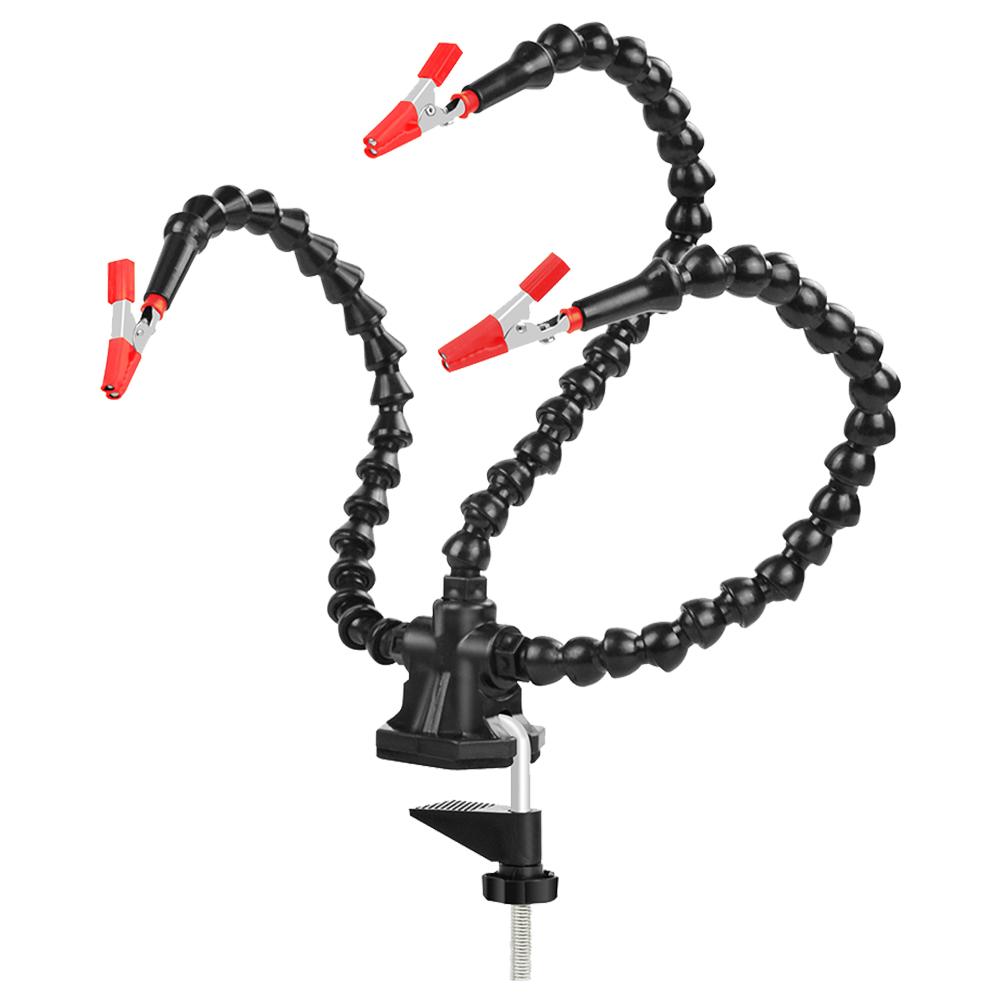 Держатель для пайки печатных плат с 5-кратной лупой и основанием Многофункциональный инструмент для верстака Гибкие рычаги Инструмент для пайки для пайки/ремонта