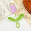 Sweet Cute Crochet Flowers Cartoon Weaved Keyrings Girl Women Knitted Keychain  Car Pendant