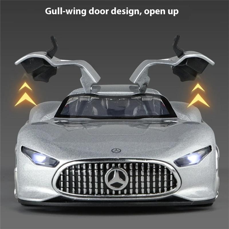1/32 Scale Benzs Vision GT Alloy Concept Sports Car Model Diecast Metal Racing Car Vehicles Model Sound Light Simulation Kids Toy Gift