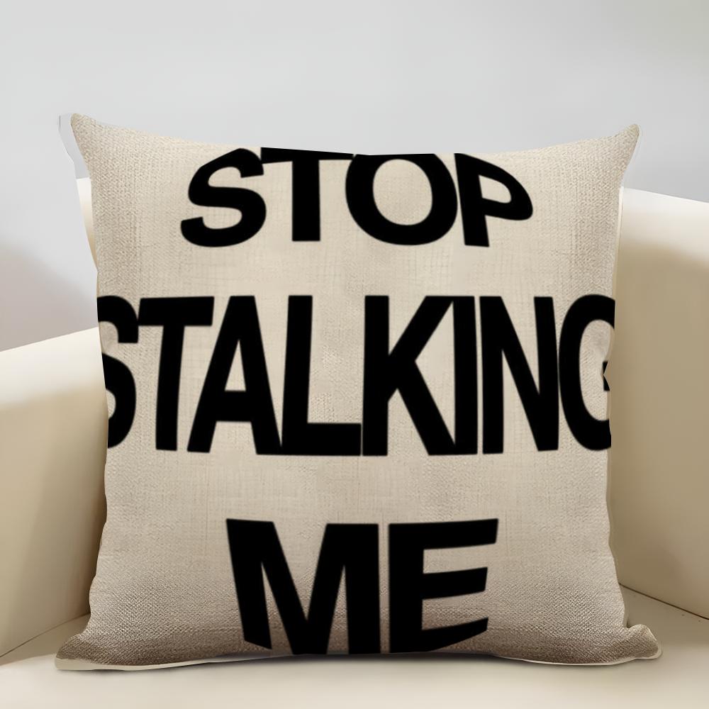 Fisheye In English Cushion Cover Household Decoration Linen Sofa Cushion Cover: Skin-Friendly & Breathable with Invisible Zipper