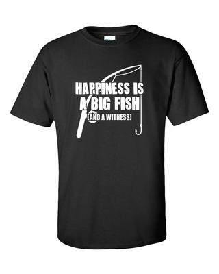 Funny Happiness Is A Big Fish Adult Men's Short Sleeve T Shirt Mens Kids Womens Tops Tees Unisex