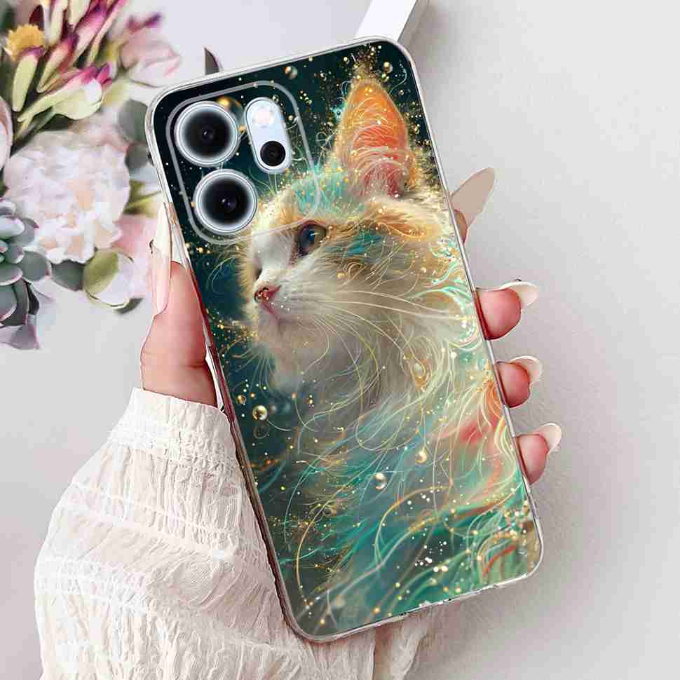 For Oppo Reno14 F 5G CPH27436.57" Case Colorful Butterfly Flowers TPU Soft Silicone Cover For Oppo Reno 14 F RENO14F Phone Cases