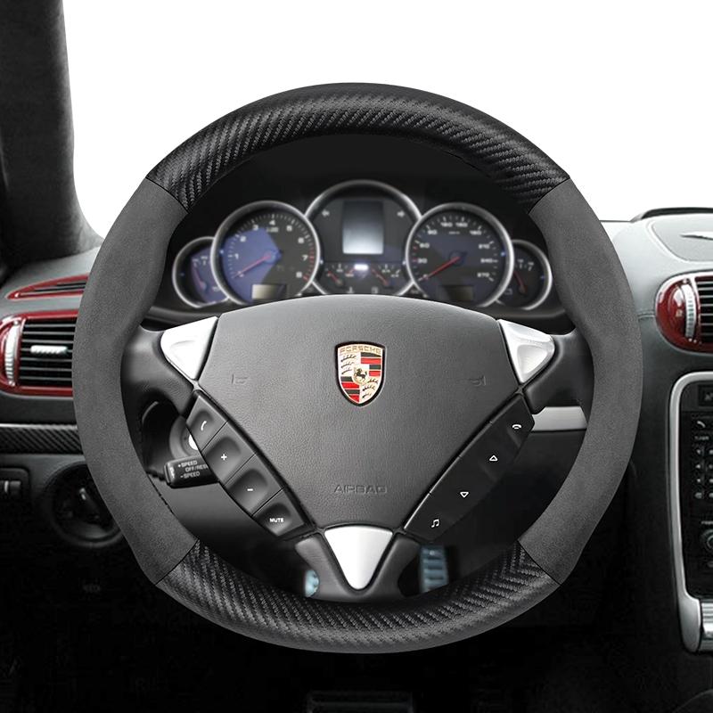 AABKV1 Чехол на руль из замши и углеродного волокна для Porsche Подходит для Macan Cayenne 958 911 997 957 92a Panamera 970 Gts Copa 718 Taycan GT3