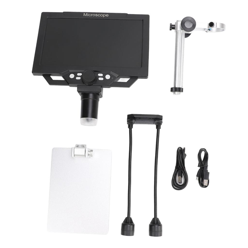 9-дюймовый ЖК-цифровой микроскоп 12 МП 1600-кратное увеличение 1080P Микроскоп для монет Лупа для растений камней печатных плат