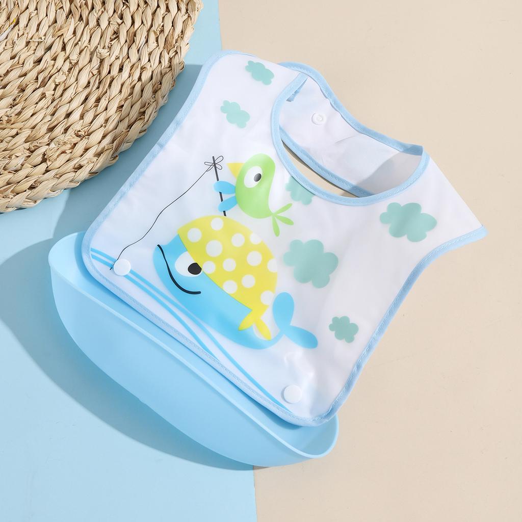 Baby food bib Baby waterproof bib three-dimensional detachable food food pocket Child child saliva pocket