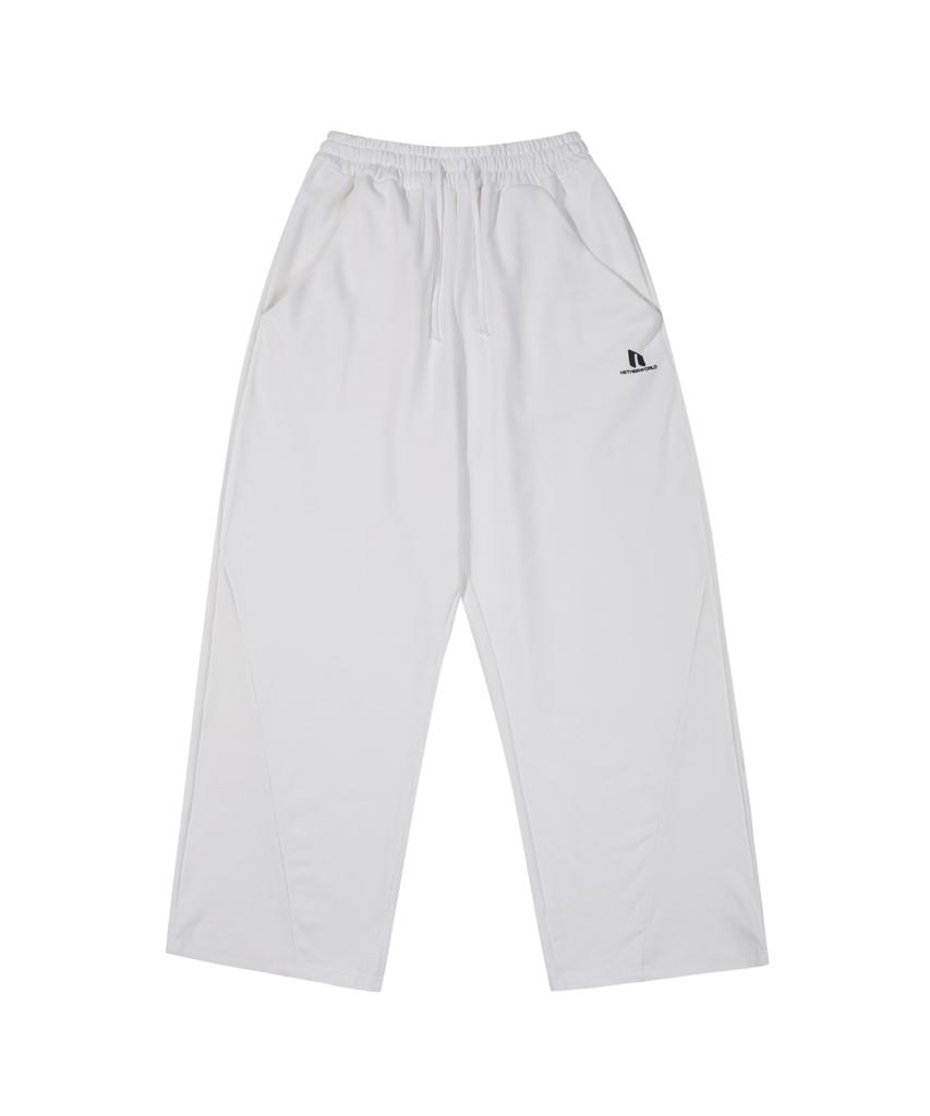 NETHERWORLD Sporty Logo Sweatpants Soft White