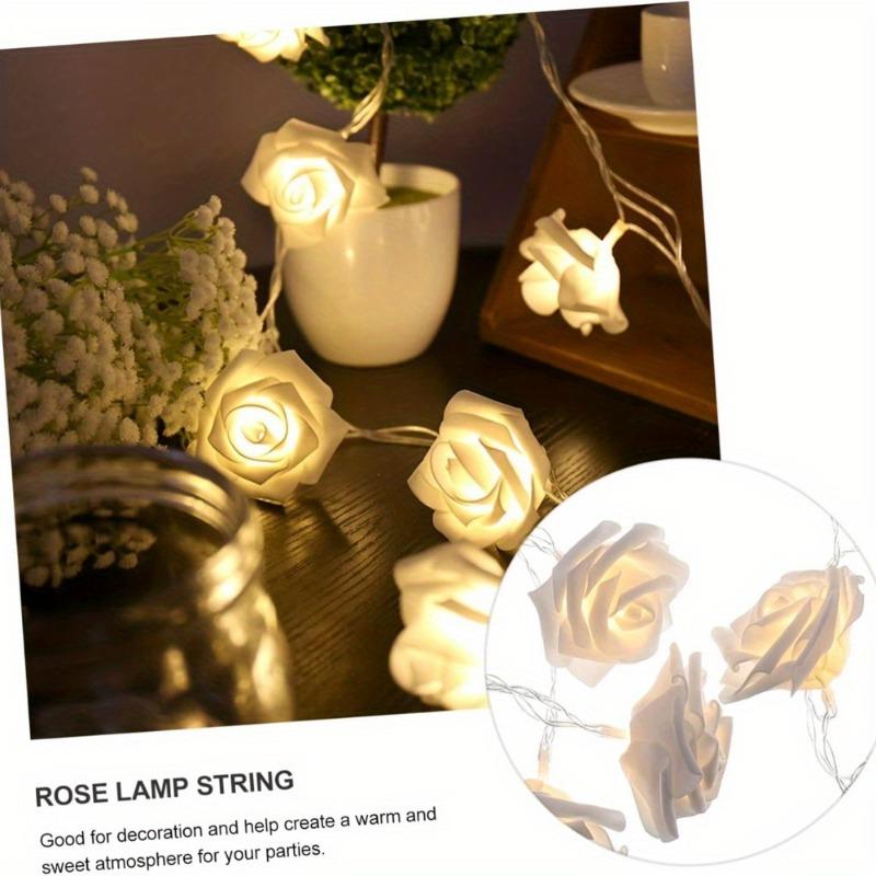 3M 20 LED Simulated White Rose String Light Living Room Bedroom Fairy Light New Year Christmas Valentine's Day Wedding Party Decoration Light