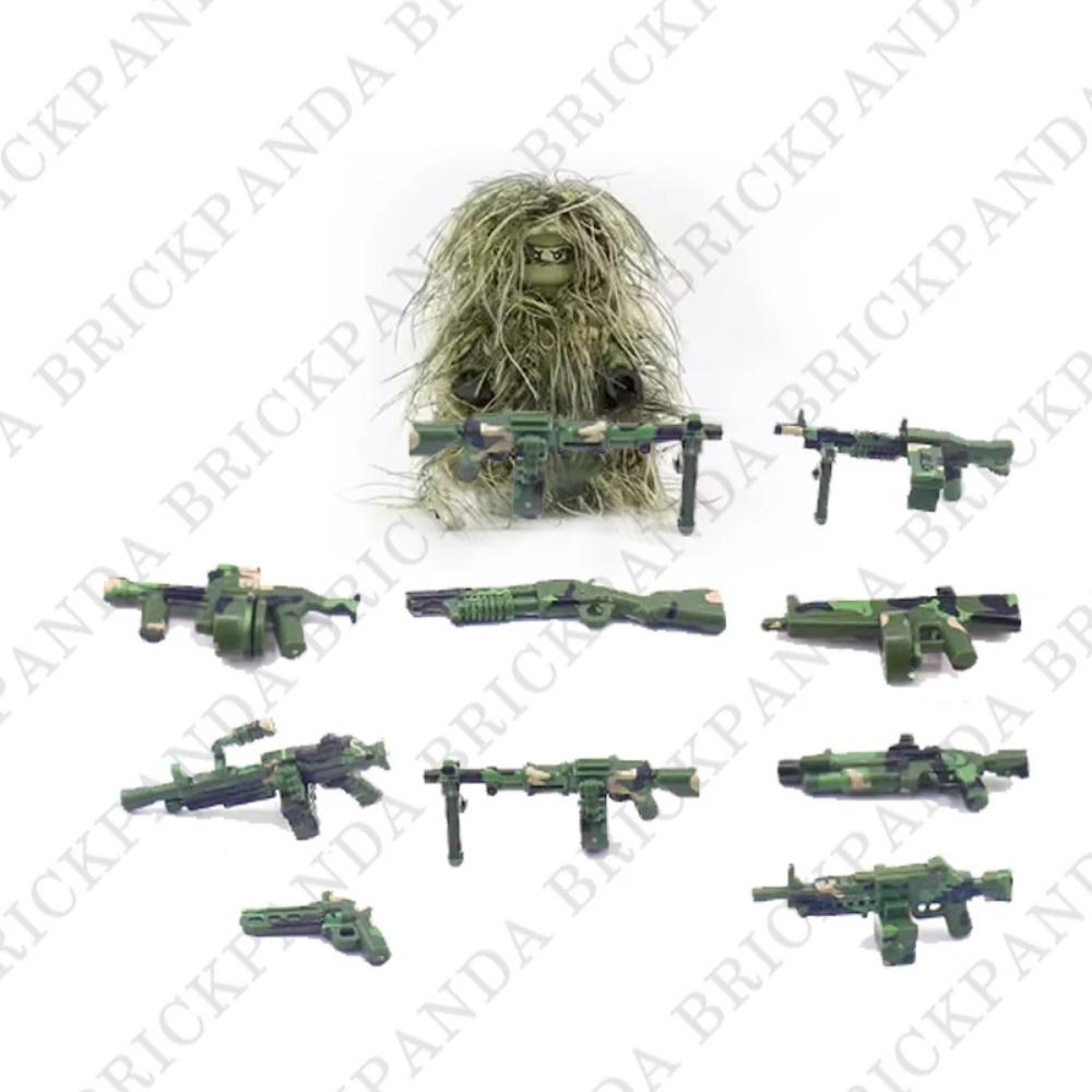 Military All-Terrain Sniper Camouflage Clothing Building Blocks Soldier Figures Weapon AWM Gun Parts MOC Game Bricks Kids Toys