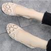 Women Breathable Mesh Single Shoes Ladies Lace Hollow Soft Sole Shoes Flat Pea Shoes Pregnant Comfortable Breathable Bean Shoes Footwear
