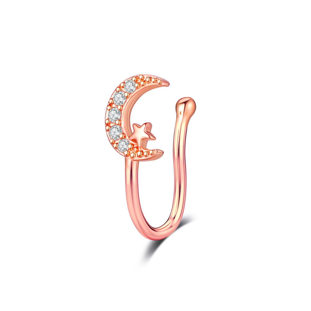 Зажим для носа из циркона из нержавеющей стали с аксессуаром для пирсинга носа