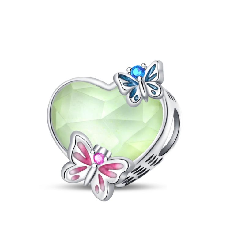 Fashion Copper Spring Colorful Butterfly Flowers Charms Beads Fit Original Bracelets Fine Diy Jewelry
