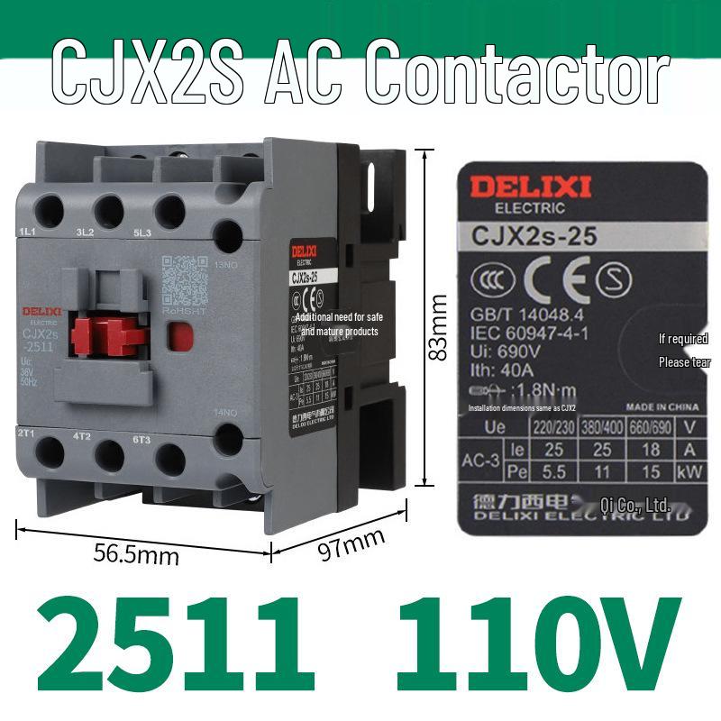 Контактор переменного тока серии DELIXI CJX2S (380В/220В/110В/36В/24В)