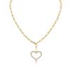 Fashion Jewelry Minimalist New Styles Hot Sale 18K Gold Plated Open Heart Moissanite Fine Jewelry Necklace