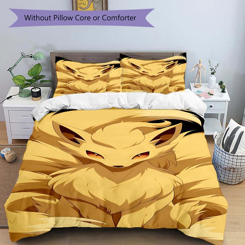 Golden Fox Spirit Printed 3pcs Bedding Set Soft Microfiber 1 Duvet Cover And 2 Pillowcases Home Bedroom Decor Xmas Gift H1276