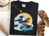 Zebra Finch Surfing The Great Wave Off Kanagawa Shirt, Japanese Finch Surf Tee, Bird Lover Gift