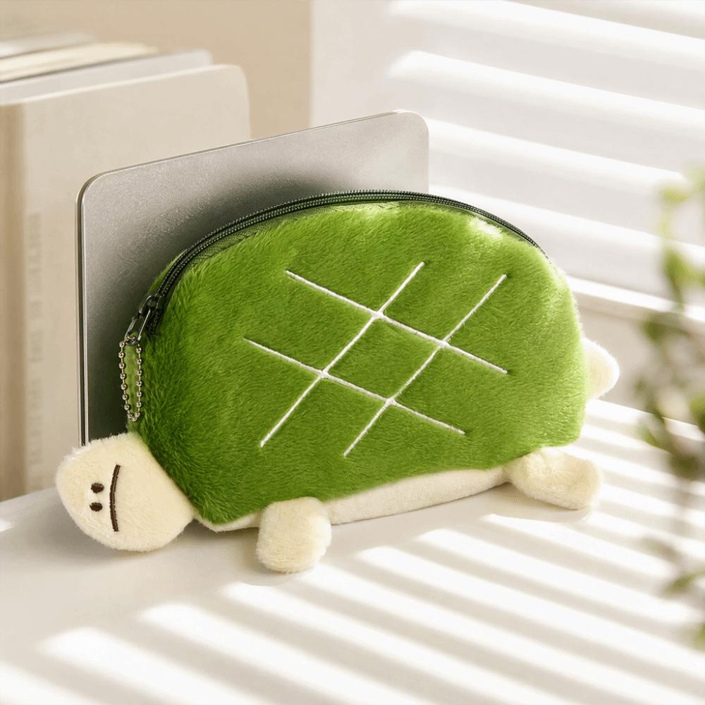 Cartoon Plush Pencil Bag Zipper Closure Lipstick Earphone Bag Stationery Storage Bag Office