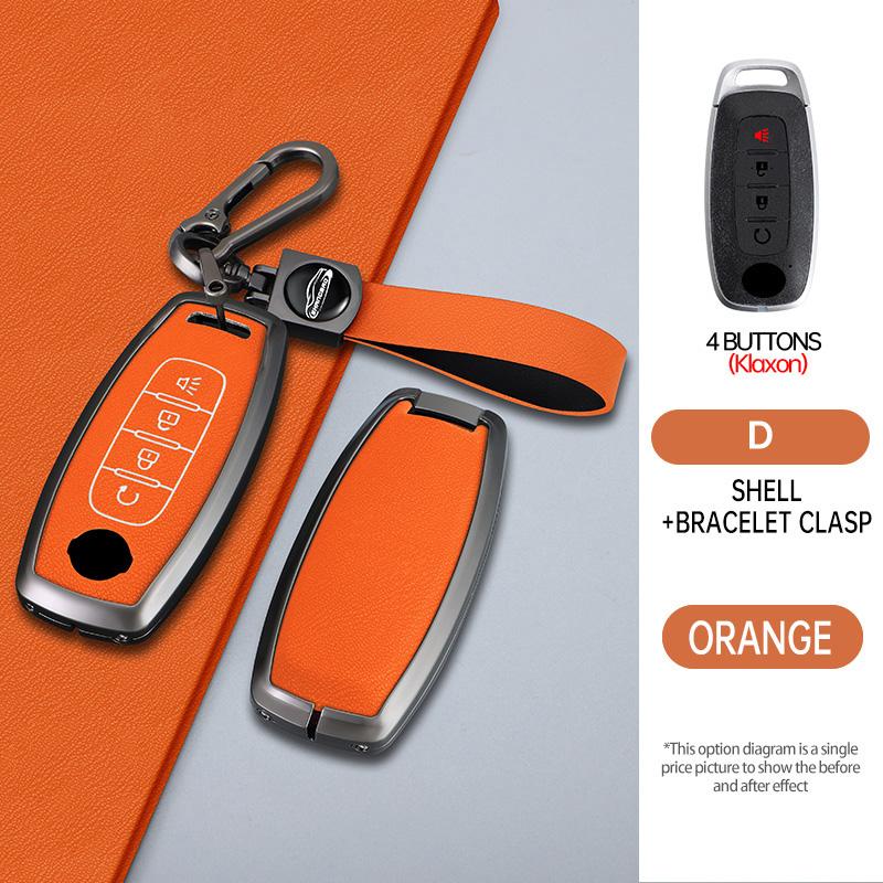 Zinc Alloy Car Key Case for Nissan Versa Maxima Rogue Armada Sentra Qashqai X-Trail 2/3/4/5Buttons 2022 2023 2024 Accessories