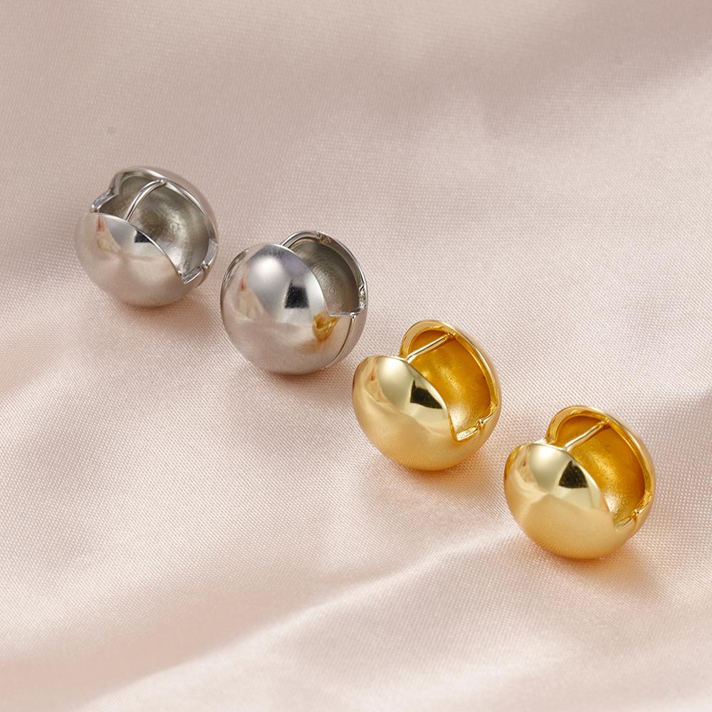 Stainless Steel Gold Silver Color Ball Round Simple Hight Quality Luxury Earrings For Women Famous Party Jewelry