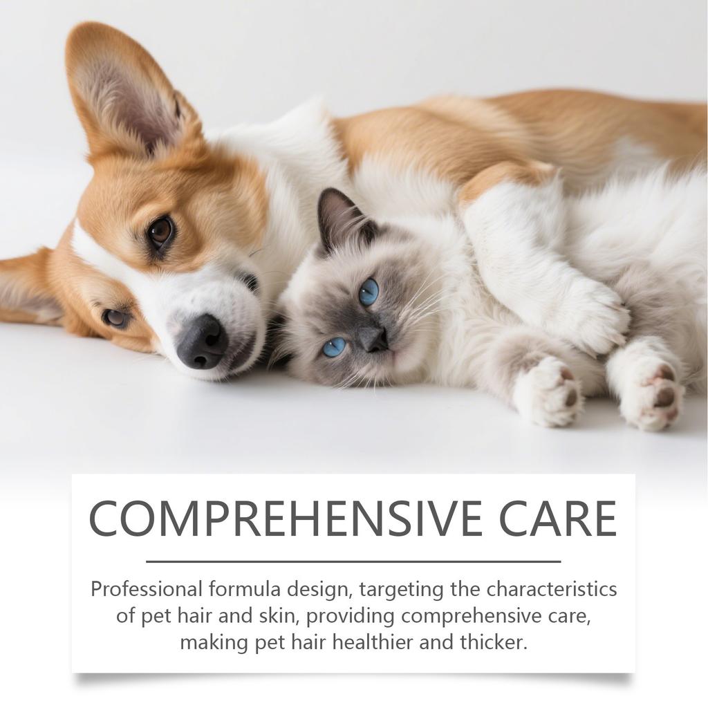 Жидкость для ухода за шерстью питомца обеспечивает уход за шерстью и кожей кошек и собак, гарантируя здоровье шерсти питомца и делая ее блестящей и шелковистой, 60 мл