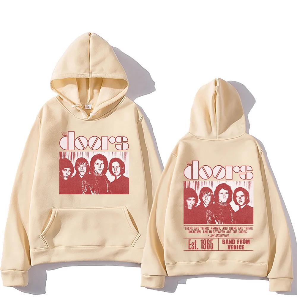 Мужские толстовки в стиле ретро с изображением группы The Doors (основана в 1965 году), пуловеры с символикой группы из Венеции, одежда в стиле панк, худи для женщин и мужчин.