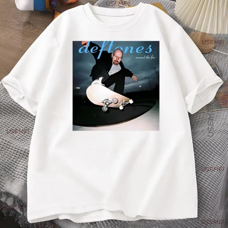 Walter White Breaking Bad Skateboarding T Shirt Unisex Funny Cotton Short Sleeve Deftones Tshirts Unisex Clothing Streetwear Clothes