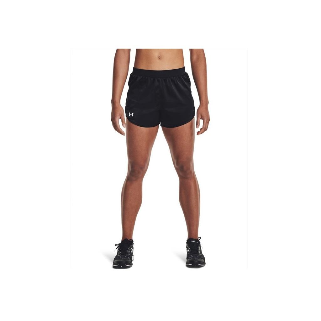 Under Armour Fly By 2.0 Shine Breathable Sports Woven Shorts Women Bottoms Black 1361391-001