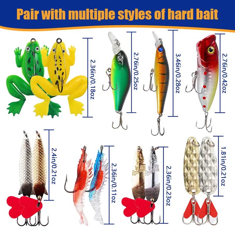 JSFUN 24pcs ABS Fishing Tackle Advent Calendar Box-Creative Christmas Gift Freshwater Saltwater Fish Lures for Sea Bass Salmon
