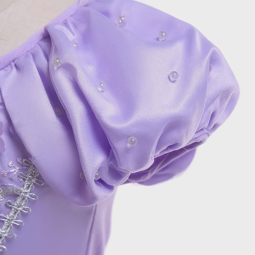 Платье принцессы Софии для девочек: 2024 Европейский и американский фестивальный наряд для выступления на День защиты детей