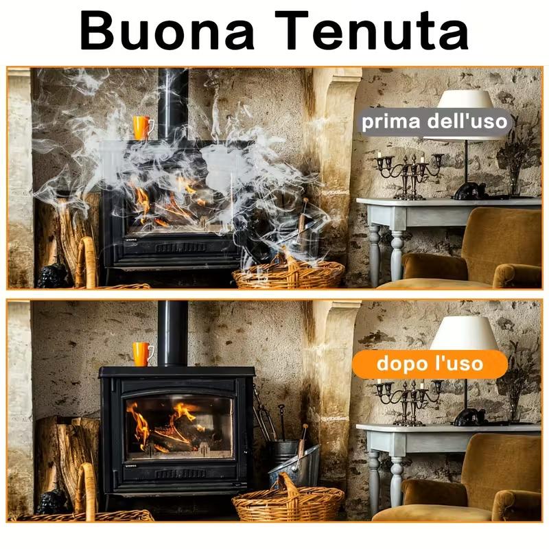 1Roll Flat Self Adhesive Wood Stove Gasket Tape Fiberglass Fireplace Door Gasket for Indoor Wood Burning Pellet Stove Smokers