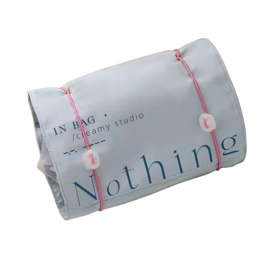 Сумка для туалетных принадлежностей, складная, сворачивающаяся, косметичка, органайзер для косметики, 4 отделения, большая вместимость, застежка-молния, водонепроницаемый дорожный чехол