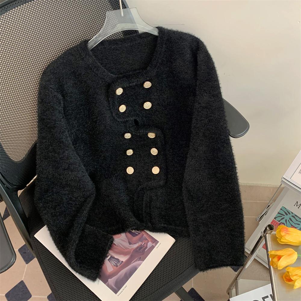 Fall and Winter Women's Fashion Versatile Knit Sweater Double-breasted Small Fragrant Wind Knitted Cardigan
