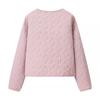 European and American style commuter style versatile daily loose round neck Heng line diamond long-sleeved jacket