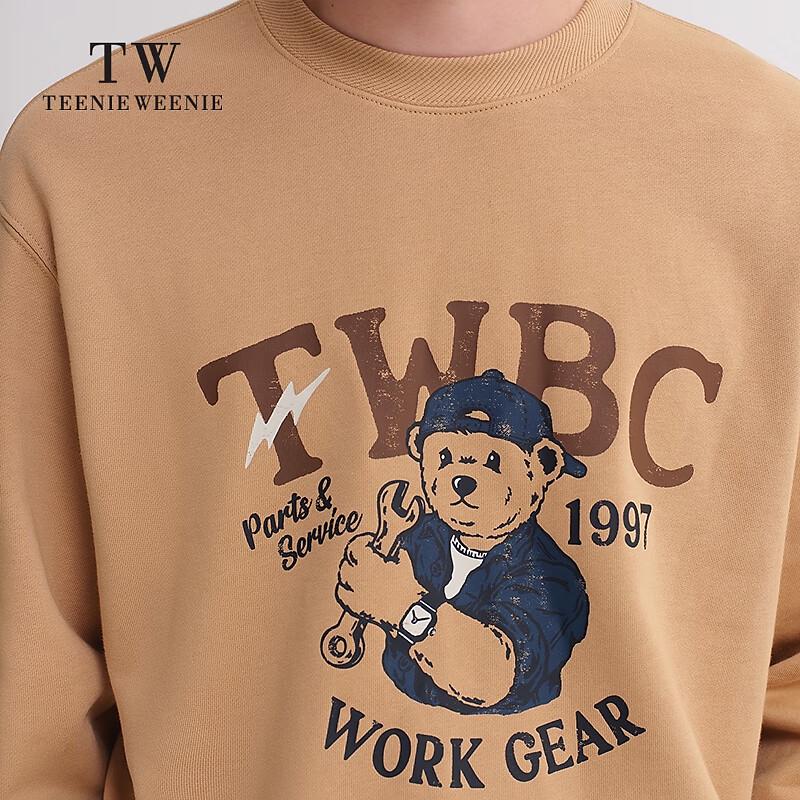 Teenie Weenie Men's Round Neck Cartoon Bear Sweatshirt