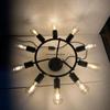 Итальянский Mid Century Black Sputnik Linear Semi-Flush Mount Hanging Chandelier Light Fixture