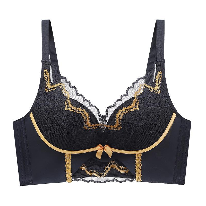 Collect Vice Breasts Бюстгальтер со сборками против провисания Тонкая секция без стального кольца Регулируемый бюстгальтер