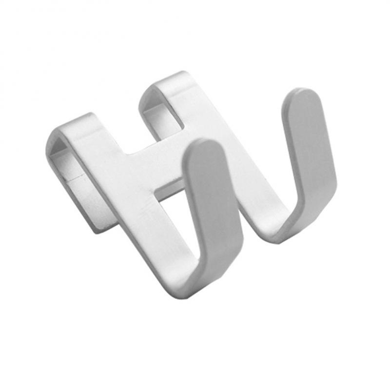 1/3/5pcs Space Aluminum Metal Shower Frameless Glass Door Hook Free Hole Towel Rack Hanger Key Holder Clothes Bathroom Organizer