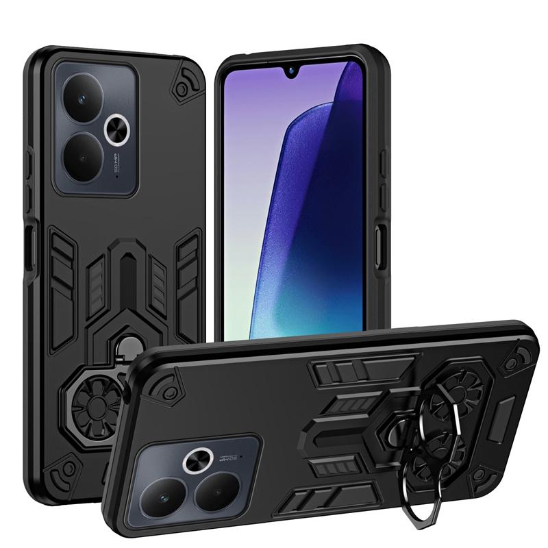 Военный бронированный чехол для OPPO Realme 14T 5G Защитная крышка 360° Кольцо Магнитный держатель Панель Coque Fundas 2 В 1 Задняя крышка