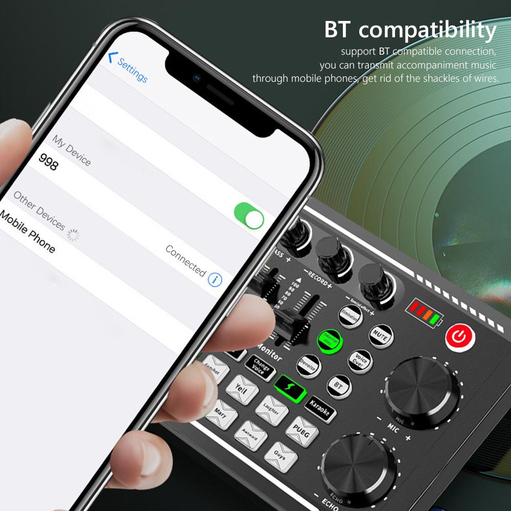 Комплект подвесного микрофона Профессиональная звуковая карта, набор кронштейнов для микрофона и микрофона F998 Live