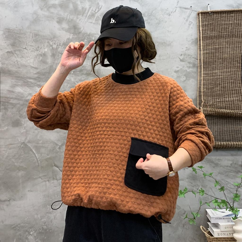 Dimanaf Новинка 2024 года, женские толстовки и свитшоты с длинным рукавом, свободные, клетчатые, повседневные, с круглым вырезом, осенние базовые топы, футболки, новые пуловеры