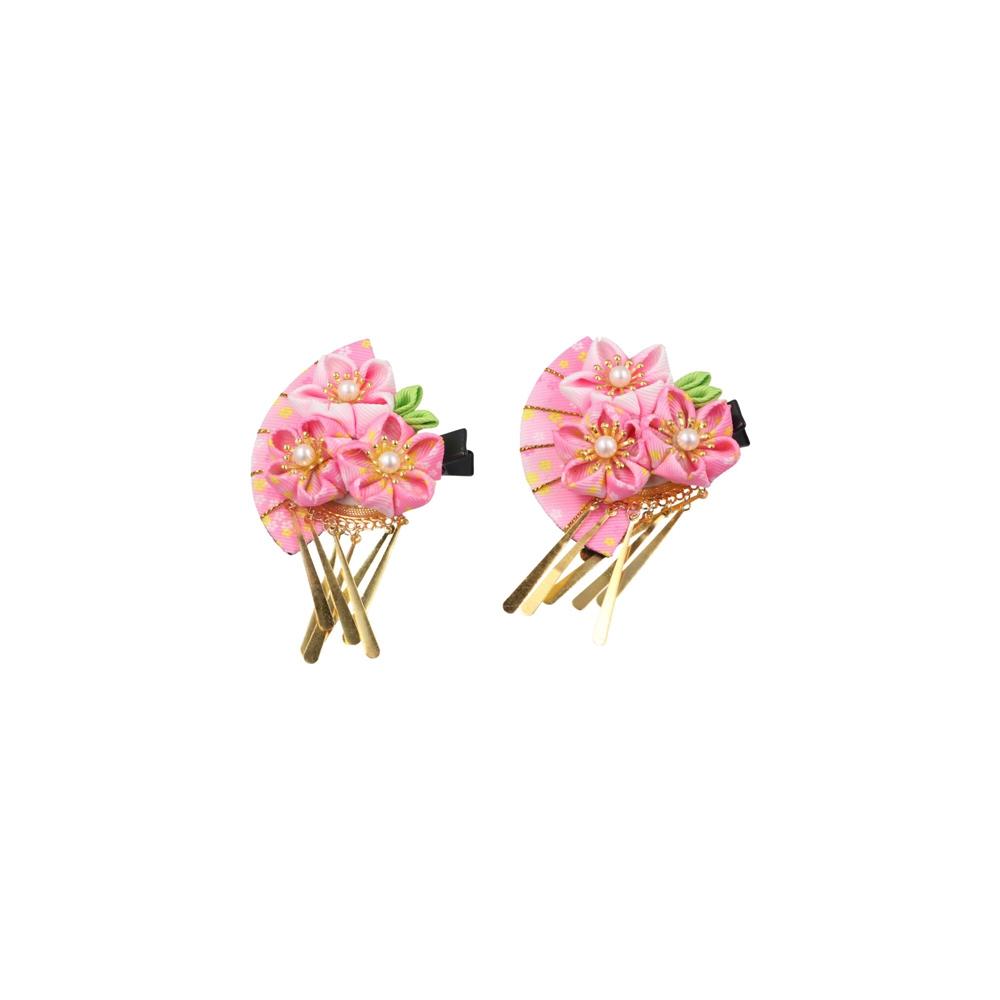 Flower Japanese Kimono Headwear Tassels Kimono Hair Clip All-match Tassel Fan Hairpin Girls