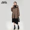 Xuezhongfei Women's Mid-Length Hooded Down Jacket