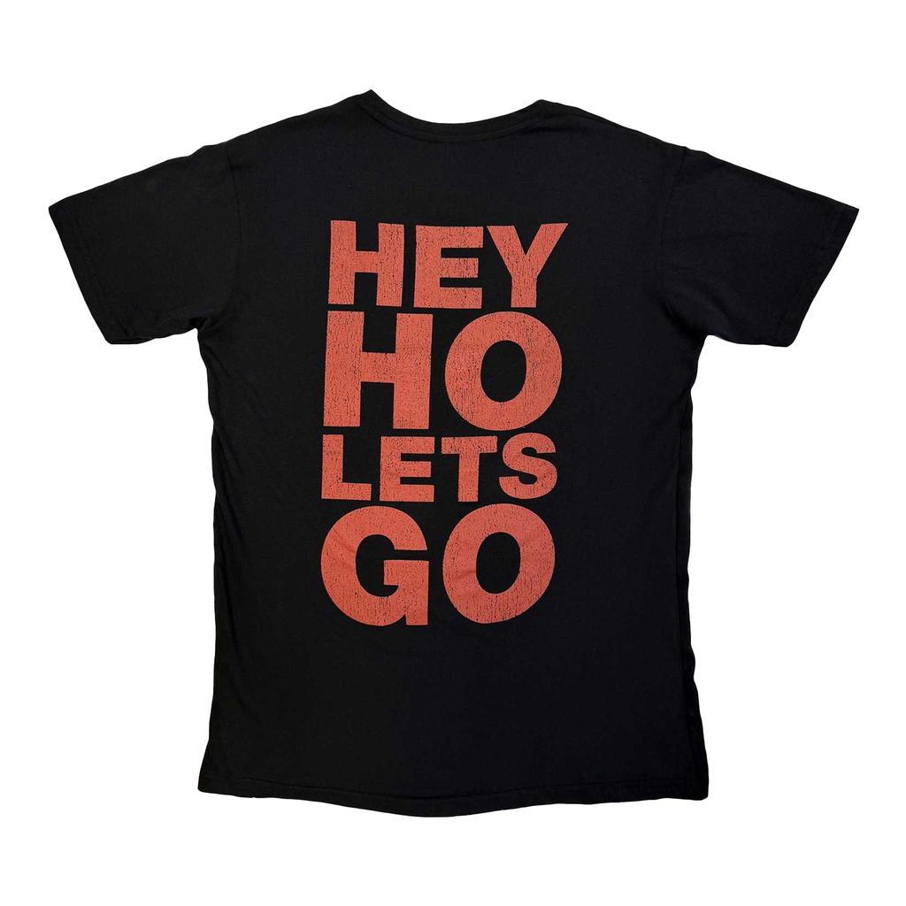 Ramones Unisex Adult Hey Ho Red Block Text T-Shirt