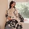 Warm Winter Scarf for Women Luxury Floral Pashmina Shawls Thick Cashmere Blanket Chunky Stoles Lady Elegant Poncho Bufanda