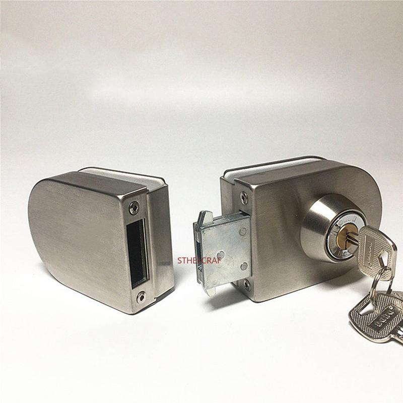 Office and Shop Security Hook Lock Non-drilled Glass Door Lock Thickened Stainless Steel Glass Door Locks Door Hardware Fittings