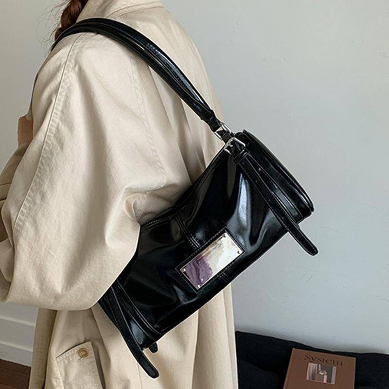 Fashion Brand Design Shoulder Bag Retro Versatile Handbag New Waxed Leather Niche Underarm Bag Korean-style Simple Commuter Bags