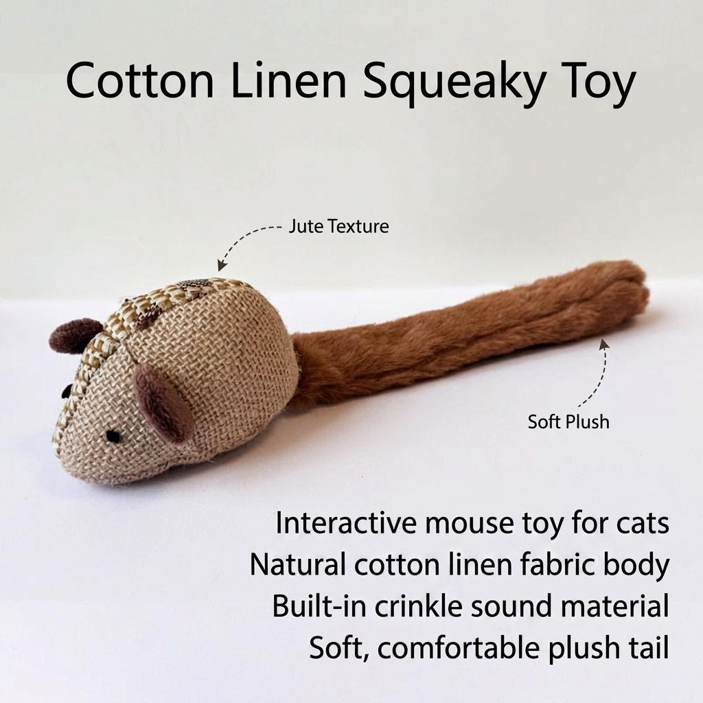 Cat Plush Sounding Mouse Toy for Indoor Outdoor Interactive Play