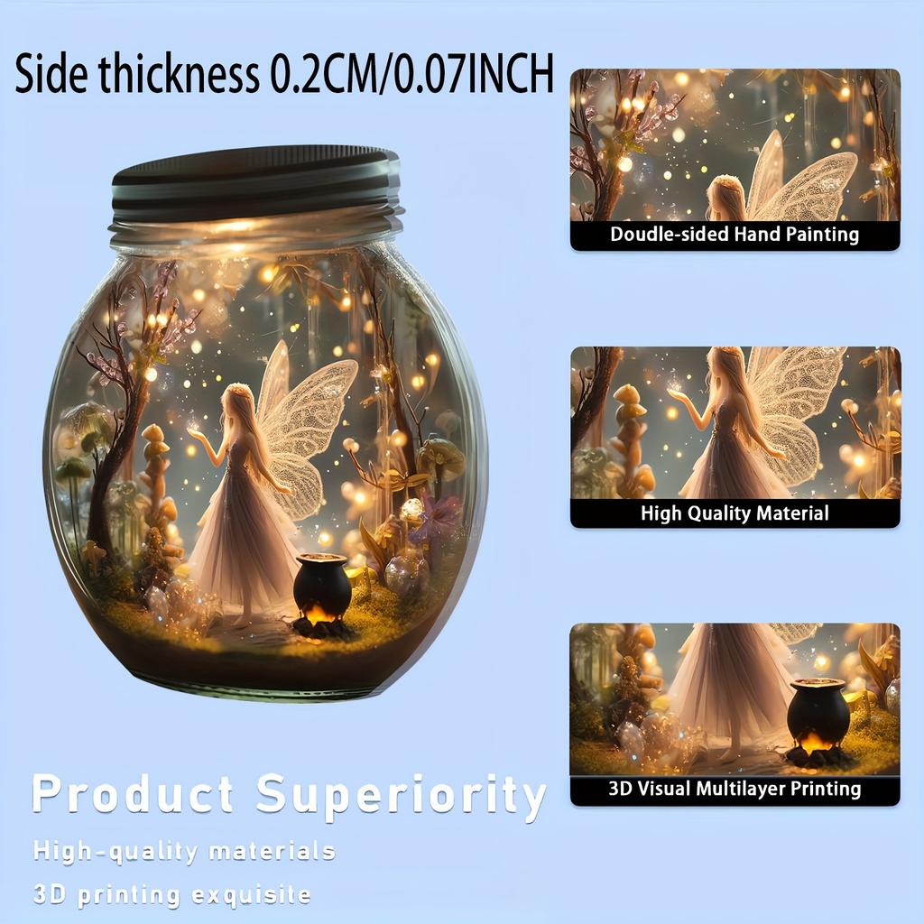Акриловые настенные подвески на тему фей в банке Мейсона - Декор эльфов Волшебного леса для спальни, гостиной, сада